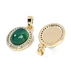 Natural Green Onyx Agate(Dyed & Heated) Oval Pendants KK-U043-34G-01-2