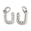 Brass Micro Pave Grade AAA Cubic Zirconia Charms ZIRC-P067-11P-U-NR-2