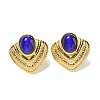 Cat Eye Stud Earrings EJEW-G400-60G-01-1