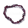 Natural Garnet Bead Stretch Bracelets BJEW-K213-45-2