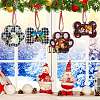 Paw Print & Dog Bone DIY Christmas Hanging Photo Frame Diamond Painting Kits PW-WGF6491-01-4