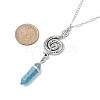 Synthetic Turquoise Pendant Necklaces NJEW-JN04694-02-4