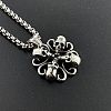 Retro Street Stainless Steel Dance Skull Pendant Necklaces for Men OV0403-2