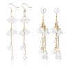 ANATTASOUL 2 Pairs 2 Style Plastic Lily of the Valley Dangle Stud Earrings EJEW-AN0002-83-1