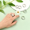 201 Stainless Steel Grooved Finger Ring Settings MAK-WH0007-16P-3