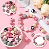 DIY Animal Cattle Theme Wooden Beaded Keychain Making Kits DIY-YW0008-69B-3