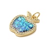 Brass Micro Pave Cubic Zirconia Pendants KK-K385-126G-2