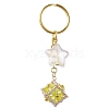 Glass Seed Bead Cube with Acrylic Star Keychain KEYC-MZ00027-3