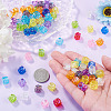 100Pcs UV Plating Transparent Acrylic European Beads TACR-TA0001-93A-6