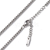 Non-Tarnish 304 Stainless Steel Box Chain Necklace for Men Women NJEW-K245-020B-2