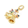 Christmas Brass Micro Pave Cubic Zirconia Pendants KK-H518-03A-G-2