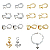 SUPERFINDINGS 12pcs 6 styles Brass Fold Over Clasps KK-FH0006-90-1