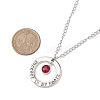 3Pcs 3 Styles Flat Round Forever in My Heart Alloy Glass Pendant Necklaces NJEW-JN05018-3