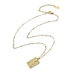 304 Stainless Steel Rectangle Snake Pendant Satellite Chain Necklace for Women NJEW-F332-01G-4