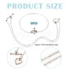 Brass Heart Link Chain Bracelets BJEW-TAC0027-3