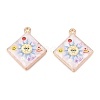 Printed Rack Plating Alloy Enamel Pendants ENAM-T020-05A-1