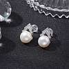 Natural Pearl Ear Studs EJEW-P286-28P-4