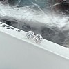 Rhodium Plated 925 Sterling Silver Micro Pave Cubic Zirconia Ear Studs for Women EJEW-P231-61P-4