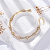 Rack Plating Brass Micro Pave Cubic Zirconia Link Bracelets for Women BJEW-C086-02G-1