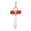 Glass Pearl Big Pendants PALLOY-MZ00384-3