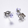 Cubic Zirconia Ear Studs EJEW-E098-H-02-3