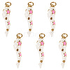 6Pcs Brass Enamel Pendants KK-SW0001-08C-1