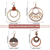 ANATTASOUL 4 Pairs 4 Styles Alloy & Iron & Wood Dangle Earrings with Iron Pins EJEW-AN0004-58-2