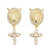 Brass Pave Cubic Zirconia Pendants KK-U009-09C-G-1