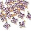 SHEGRACE Brass Cubic Zirconia Charms XGRQ4H136-680G-B-1