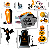 Halloween Theme Chemical Fiber Oil Canvas Self Adhesive Window Decorations AJEW-WH0182-003-4