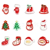 24Pcs 12 Styles Christmas Decorations Theme Opaque Acrylic Bead with Enamel FIND-FS0002-66-1