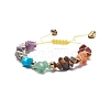 Natural & Synthetic Mixed Gemstone Chips Braided Bead Bracelet BJEW-JB08079-4
