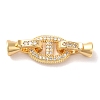 Brass Micro Pave Clear Cubic Zirconia Fold Over Clasps KK-M243-12G-1