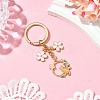 Cat & Flower Alloy Enamel with Rhinestone Keychain KEYC-JKC01099-2