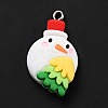 Christmas Opaque Resin Pendants RESI-G043-B02-3