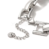 Non-Tarnish 304 Stainless Steel Rectangle Link Chain Bracelet BJEW-Q776-01P-4