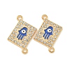 Alloy Blue Enamel Connector Charms ENAM-S003-02B-1