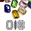 Faceted Rectangle K9 Glass Pointed Back Rhinestone Cabochons RGLA-A017-13x18mm-SM-1