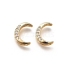 Brass Micro Pave Clear Cubic Zirconia Links Connector Charms KK-K378-66G-1