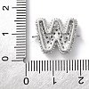 Brass Micro Pave Cubic Zirconia Letter Links KK-I717-04W-P-3