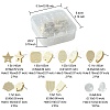 12Pcs 6 Styles Ash Wood Stud Earring Findings EJEW-FS0001-13-4