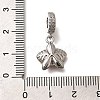 Brass Clear Cubic Zirconia Flower European Dangle Charms KK-M313-38P-02-3