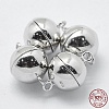 Anti-Tarnish Rhodium Plated 925 Sterling Silver Magnetic Clasps STER-F037-098P-8mm-4