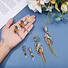 FIBLOOM 3 Pairs 3 Style Rhinestone Parrot Dangle Stud Earrings with Alloy Pins EJEW-FI0003-22-3