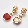 Golden Plated Alloy European Dangle Charms X-MPDL-S067-64-2