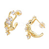 Cubic Zirconia Half Hoop  Earrings EJEW-N011-72-3