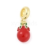 Brass Enamel Fruit European Dangle Charms KK-Z090-08G-05-1