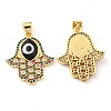 Brass Cubic Zirconia Pendants KK-K338-02G-03-2