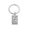 Non-Tarnish Rectangle with Constellation Stainless Steel Keychains PW-WG419B0-16-1