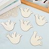 20Pcs Unfinished Wood Pendant Decoration BIRD-CP0001-02-3